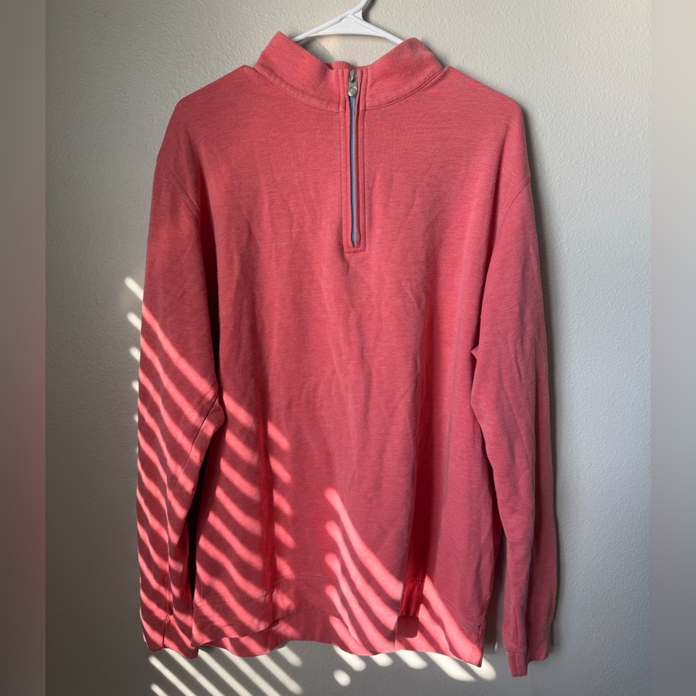 Peter Millar Men's XL Coral Pink Crown Comfort Quarter Zip Golf Pullover